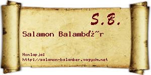 Salamon Balambér névjegykártya